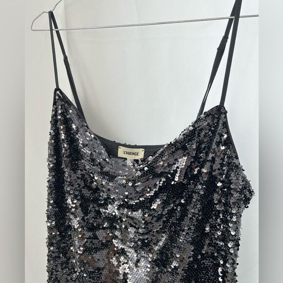 NWT! L’AGENCE Nyla Cowl Neck Mini Slip Dress SIZE 10 - Picture 7 of 12